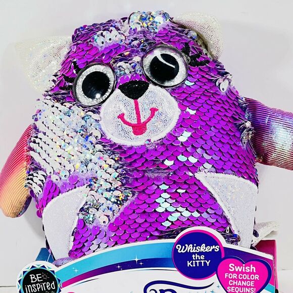 Sparkle Pets Whiskers the Kitty Plush Toy Color Change Sequins 6 inch Series 2 - Picture 12 of 13